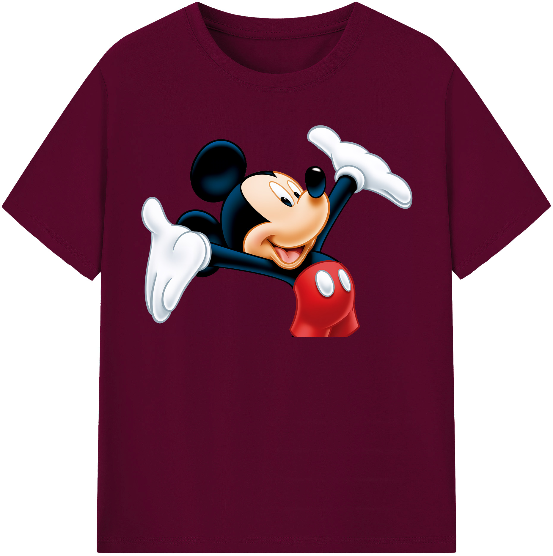 （画像用） ミッキーマウス Mickey Mouse レディースカジュアルプリントTシャツ（綿100％）